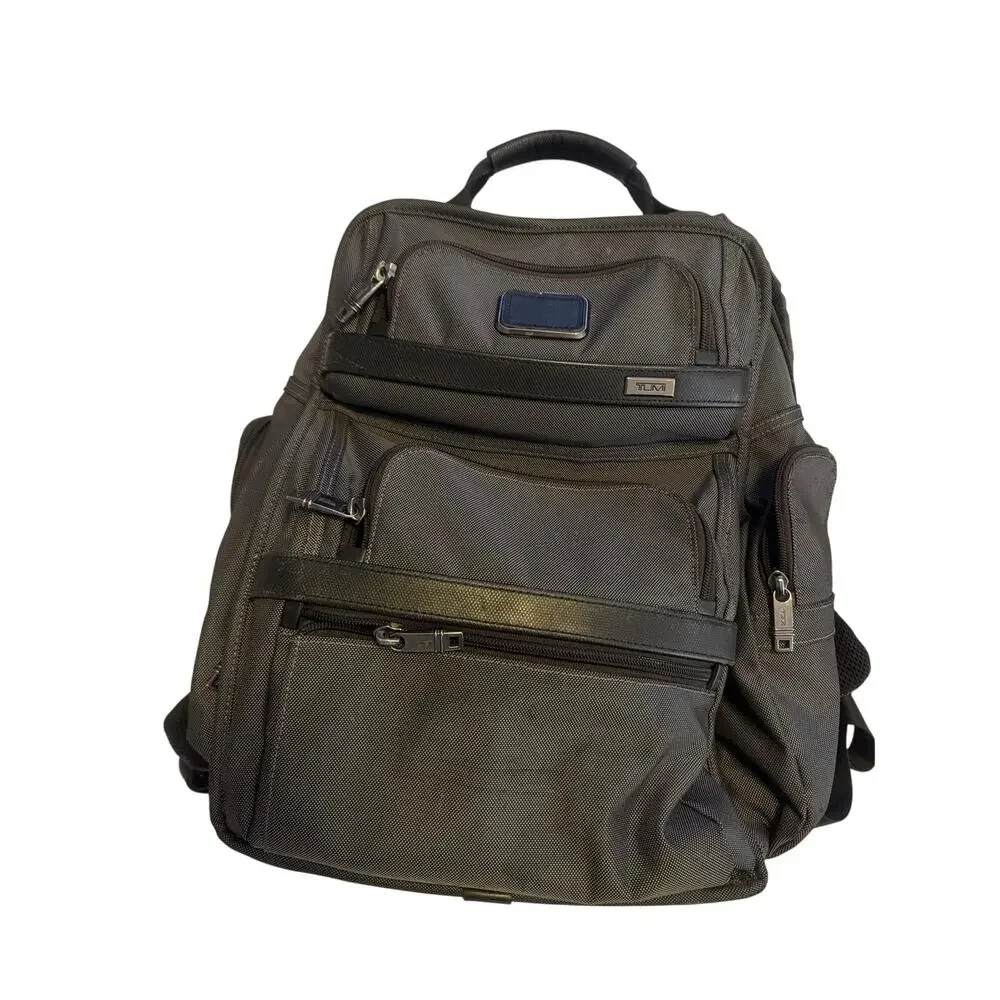 TUMI Alpha 3 Brief Pack Charcoal Grey Ballistic Nylon Laptop Backpack Bag 17